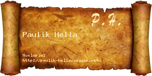 Paulik Hella névjegykártya